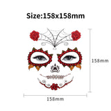 Day of the Dead Halloween costume face makeup, size guide