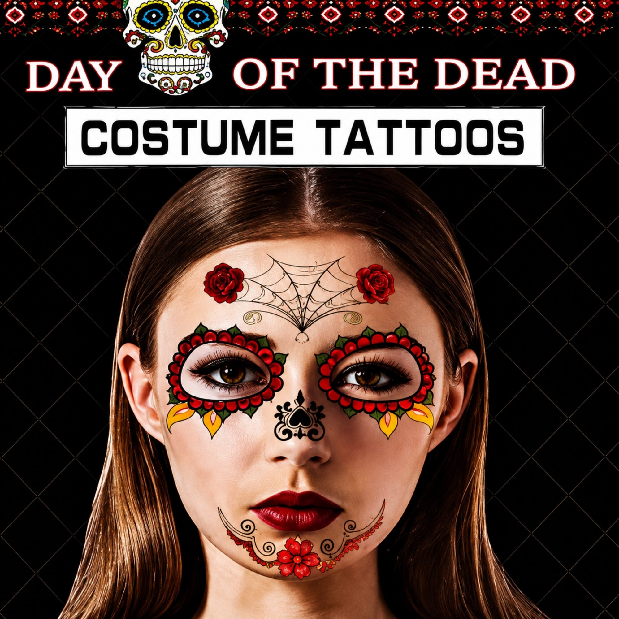 Day of the Dead Halloween costume face makeup