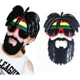 Novelty glasses with wig Halloween costume accessory, shown as a pair