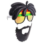 Novelty glasses with wig Halloween costume accessory, side view