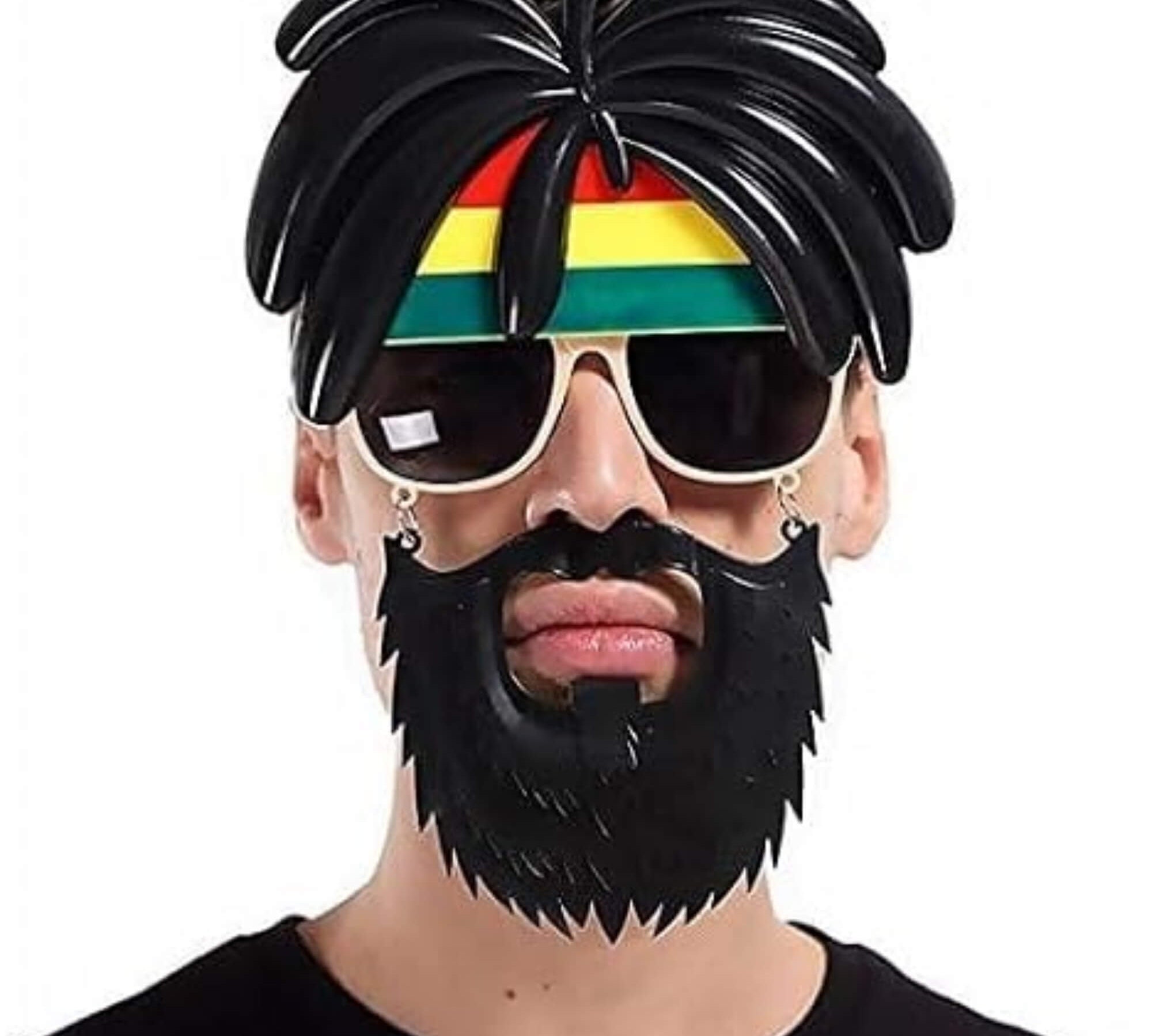 Novelty glasses with wig Halloween costume accessory, modelled