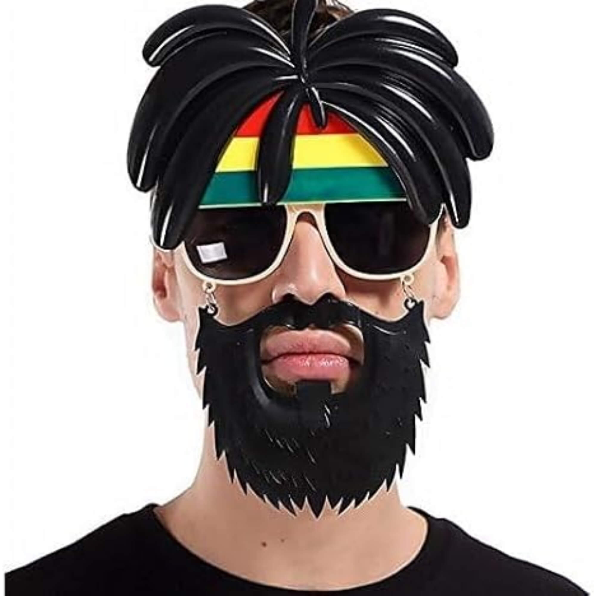 Novelty glasses with wig Halloween costume accessory, modelled