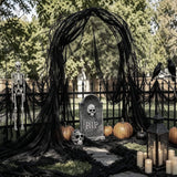 Creepy stretch cloth Halloween decoration, graveyard scene
