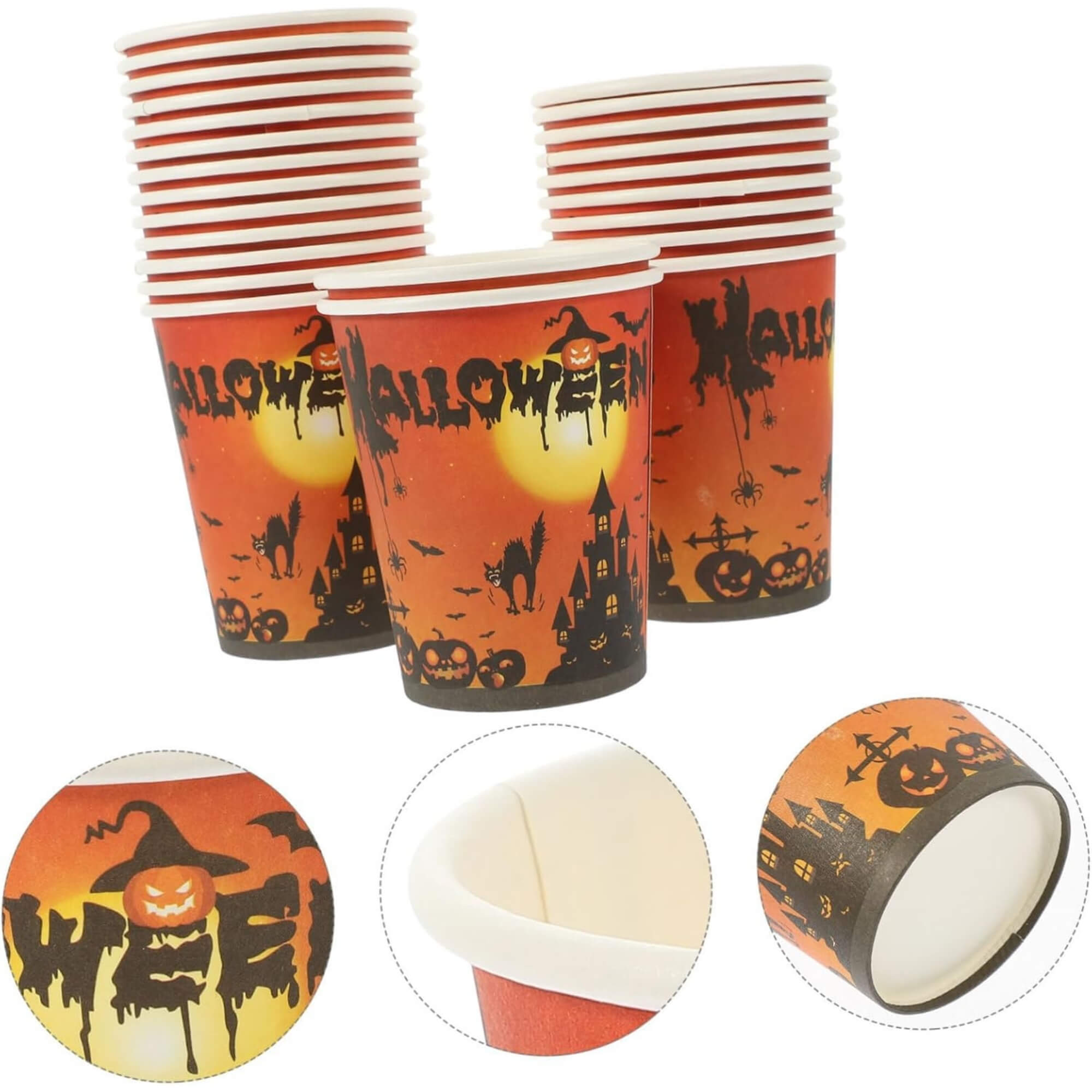 Halloween party cups, bunch display