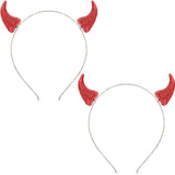 Devil horn headband Halloween costume accessory, shown as a pair