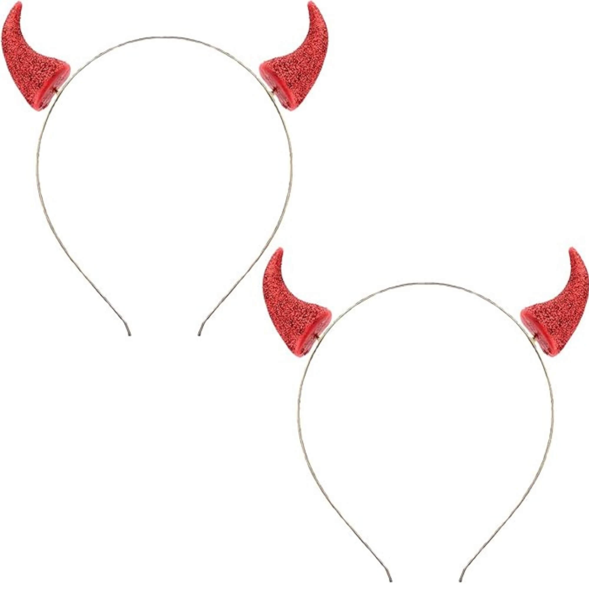 Devil horn headband Halloween costume accessory, shown as a pair