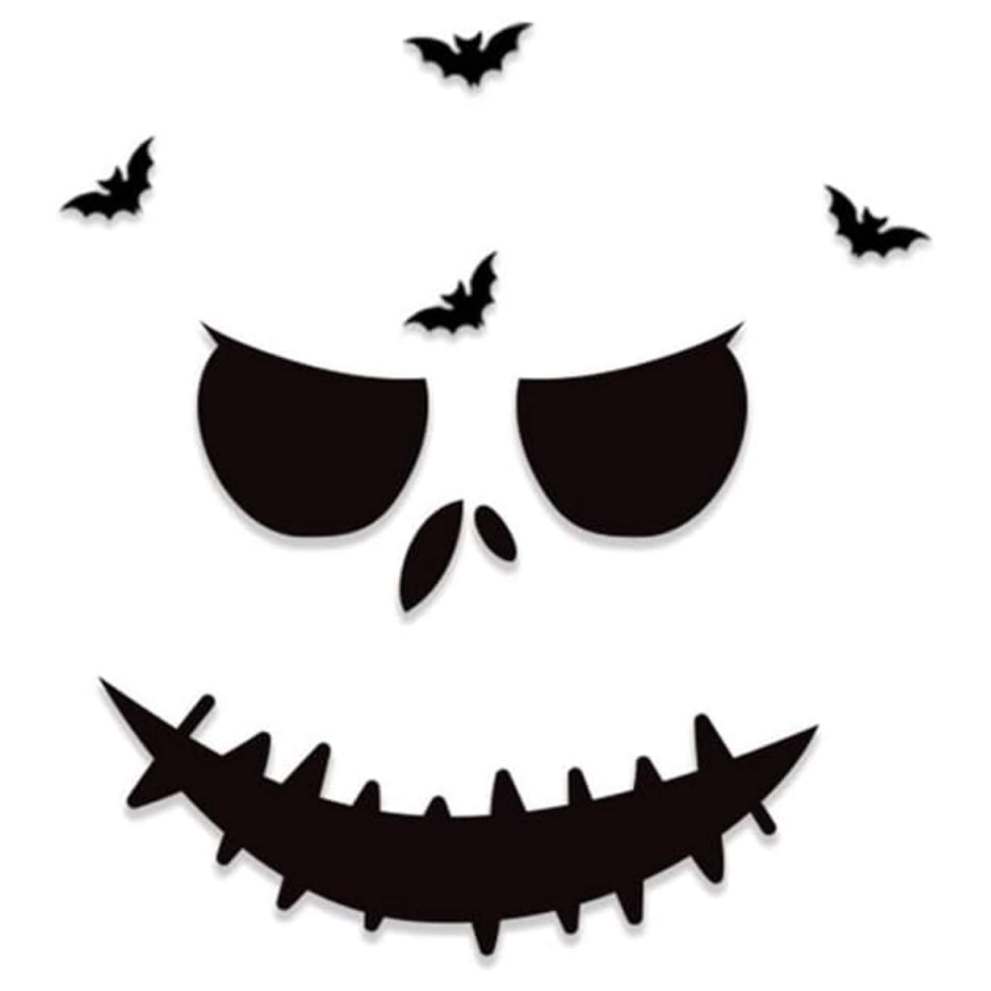 Scary face Halloween front door decoration, face design