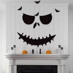 Scary face Halloween front door decoration