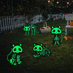 Glow-in-the-dark black cat Halloween garden stake decoration