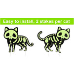 Glow-in-the-dark black cat Halloween garden stake decoration