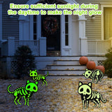 Glow-in-the-dark black cat Halloween garden stake decoration
