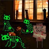 Glow-in-the-dark black cat Halloween garden stake decoration