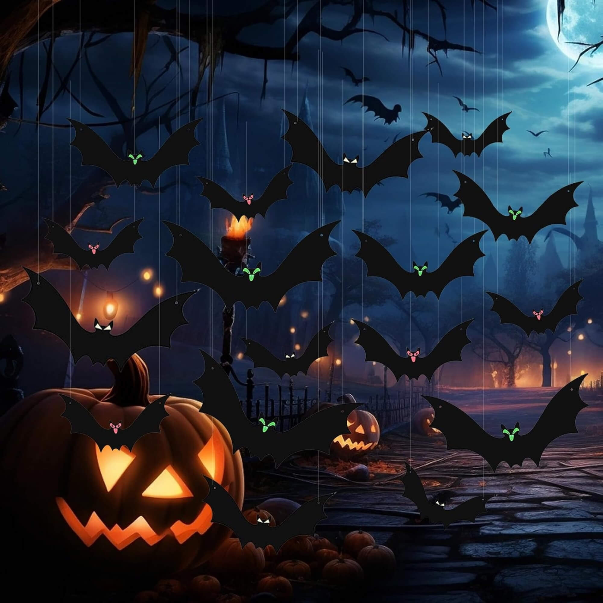Hanging bat Halloween decoration