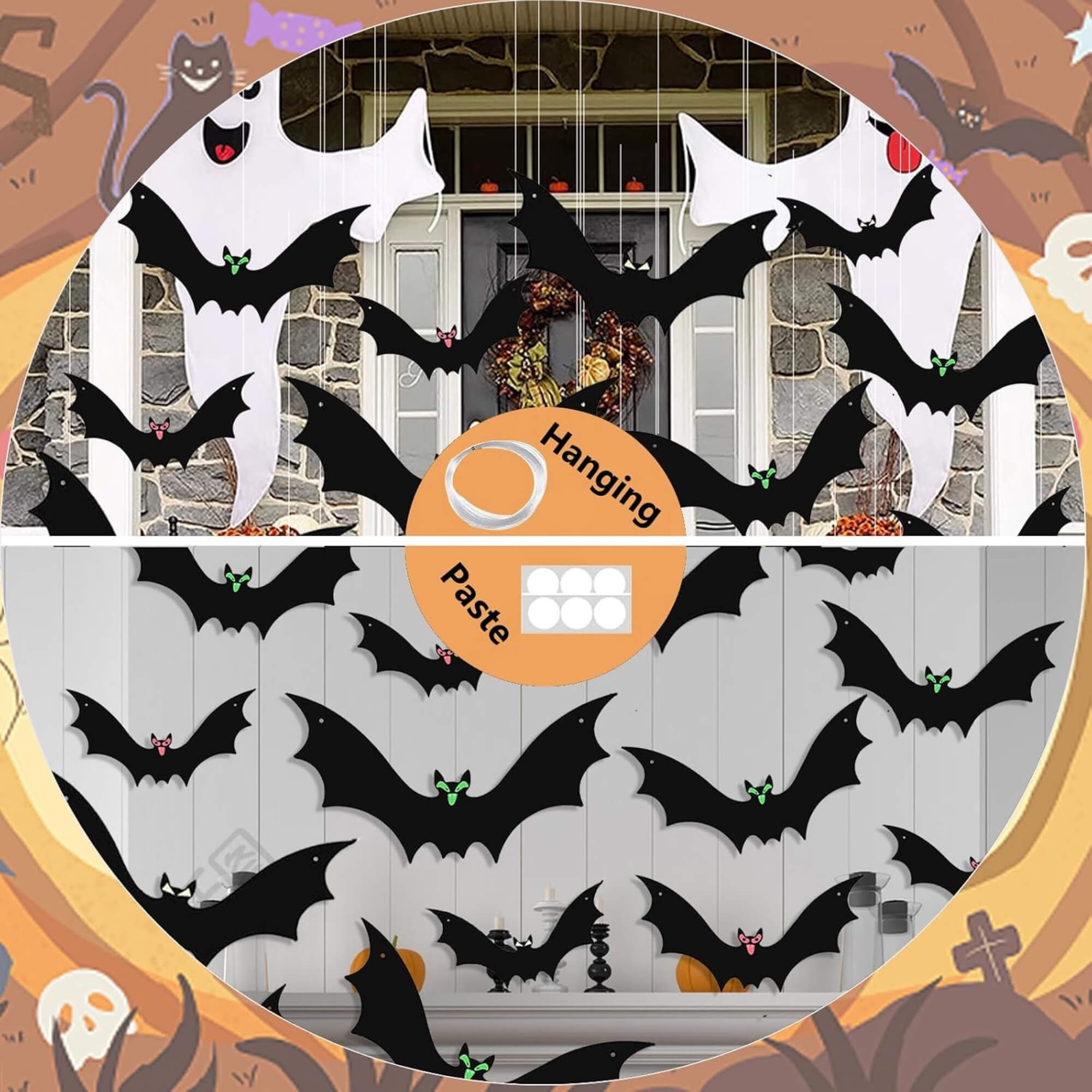 Hanging bat Halloween decoration