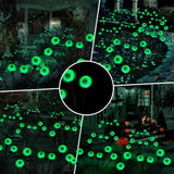 LED light-up eyeball bouquet Halloween garden decoration, split view