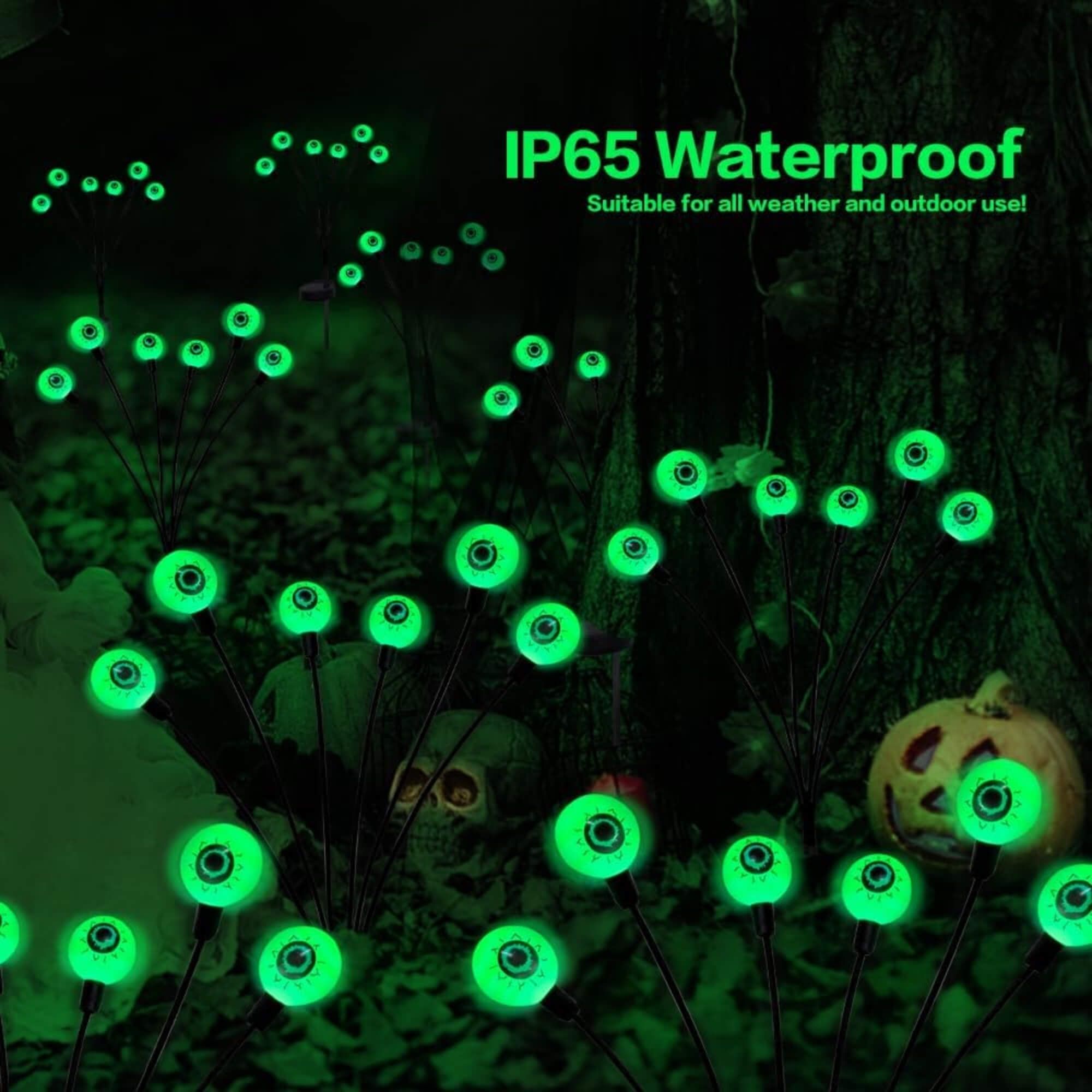 LED light-up eyeball bouquet Halloween garden decoration, waterproof feature