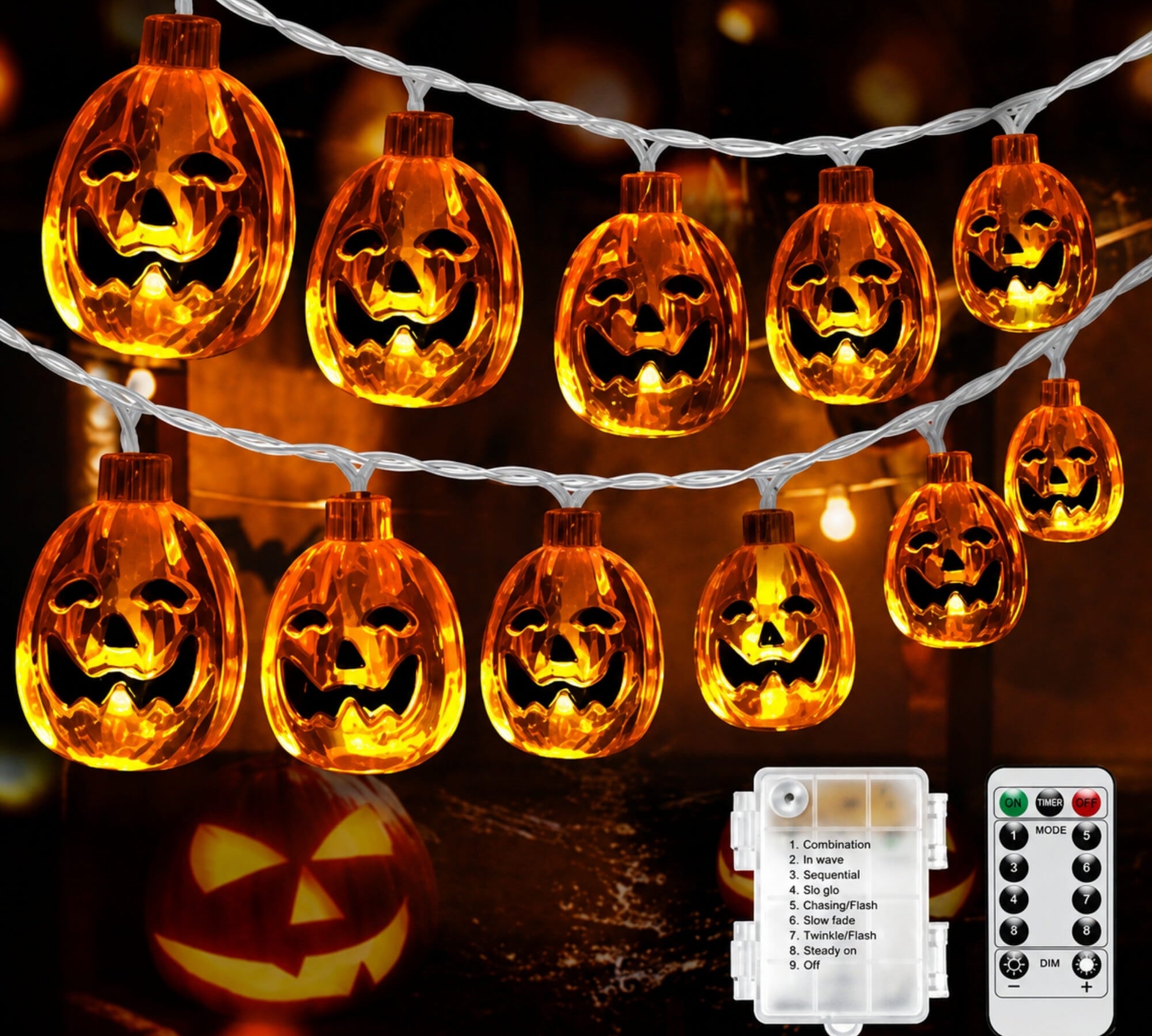 Pumpkin LED fairy lights Halloween decoration