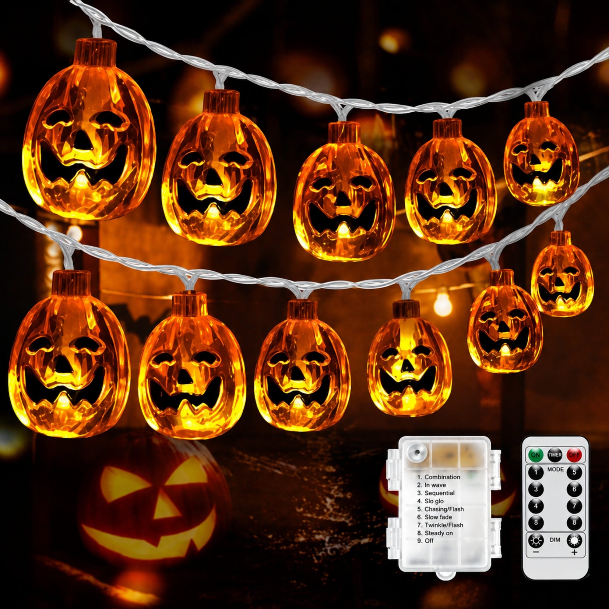 Pumpkin LED fairy lights Halloween decoration