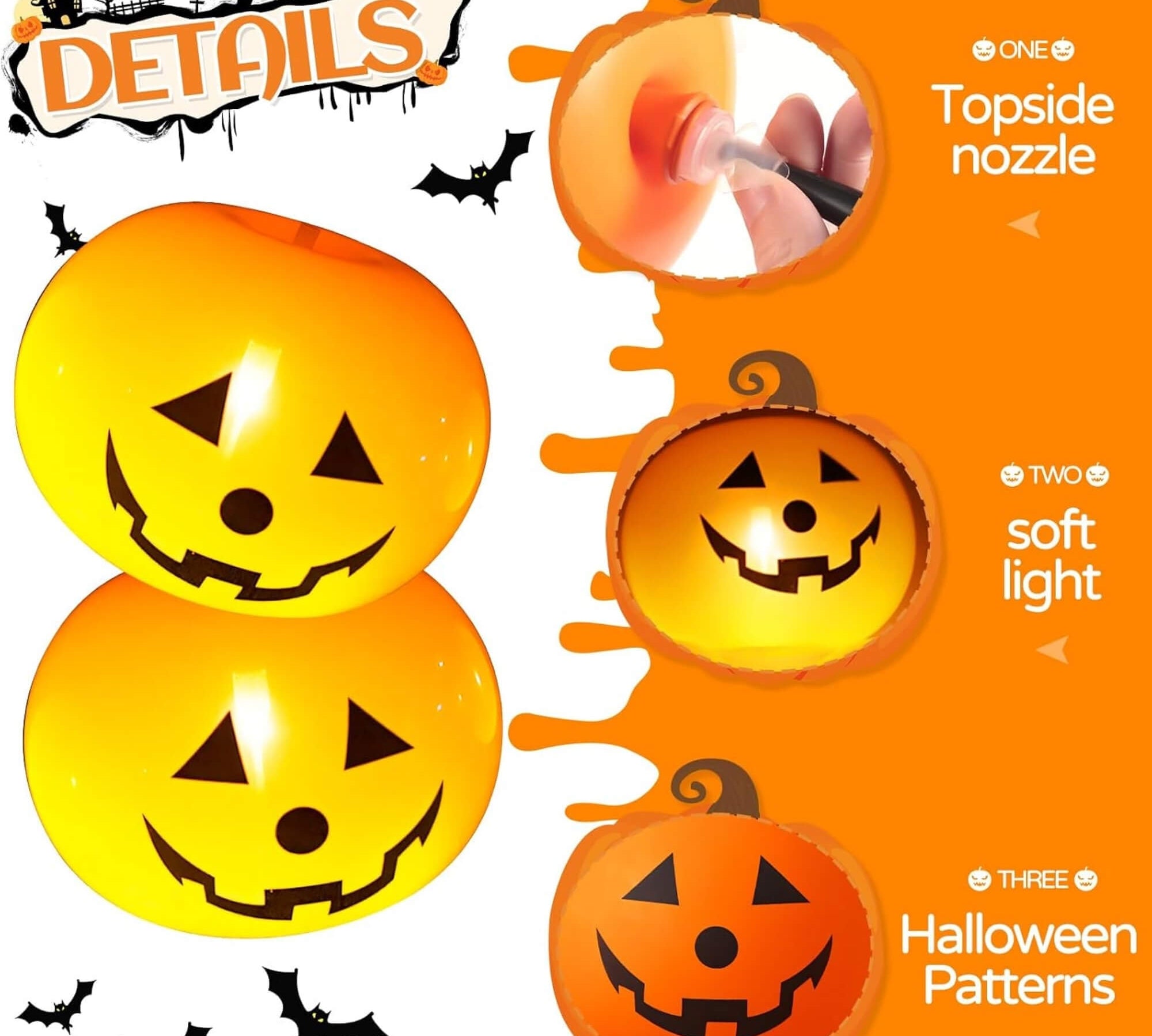 LED pumpkin string lights Halloween decoration, product details
