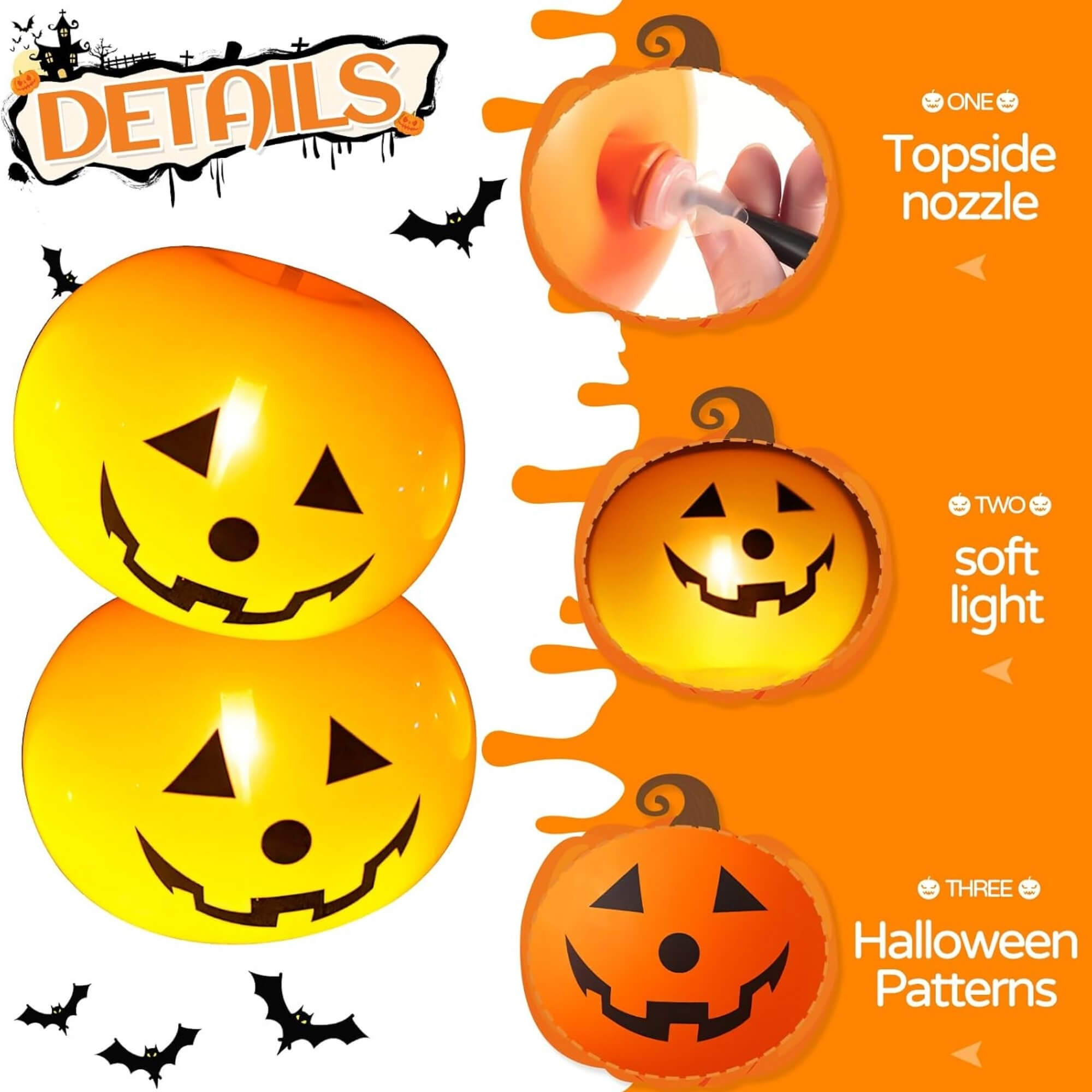 LED pumpkin string lights Halloween decoration, product details