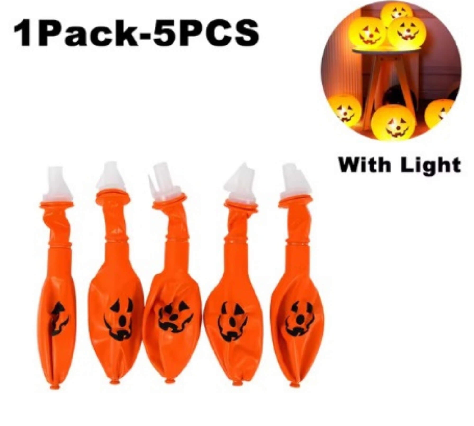 LED pumpkin string lights Halloween decoration, alternate photo