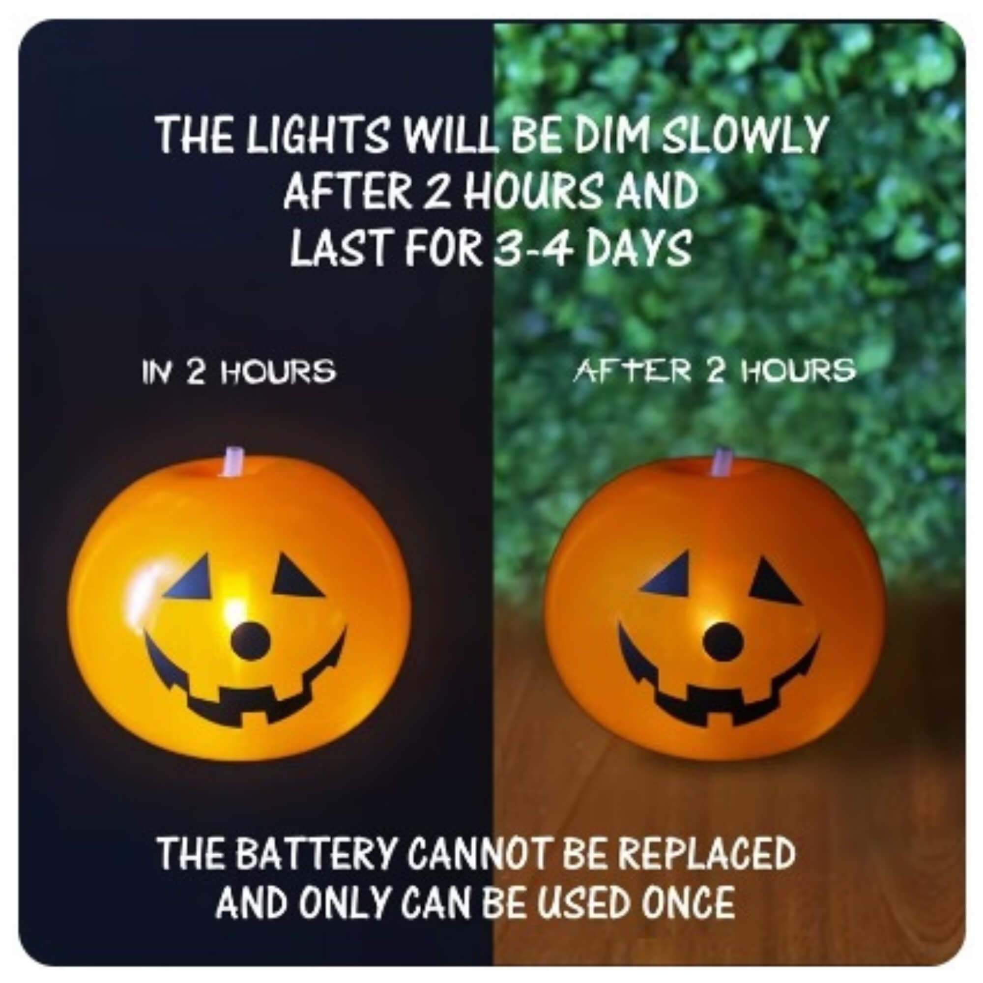 LED pumpkin string lights Halloween decoration, alternate photo