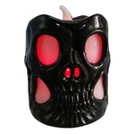 Skull design LED tealight candle Halloween decoration, black colourway