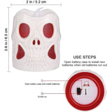 Skull design LED tealight candle Halloween decoration, size guide
