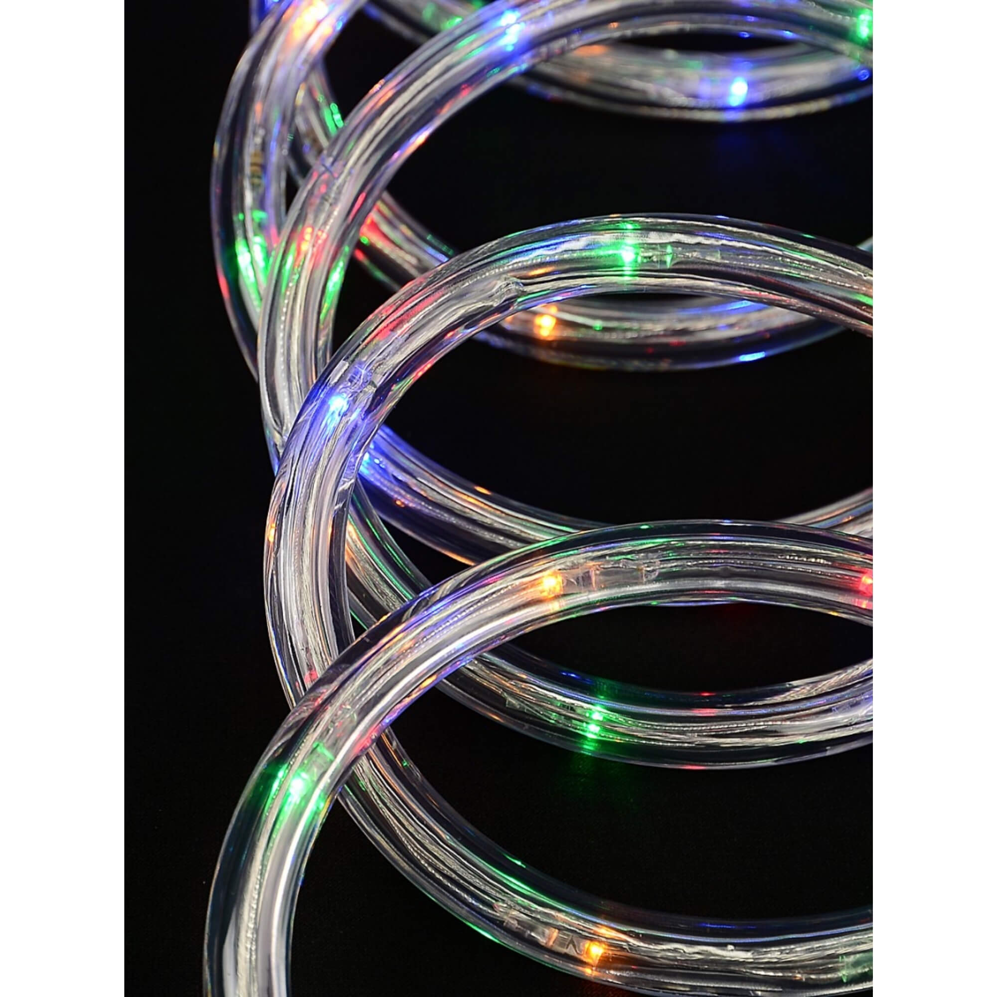 Outdoor Halloween fairy string lights, close-up view