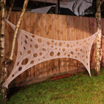 Outdoor stretch spider web Halloween decoration, alternate photo