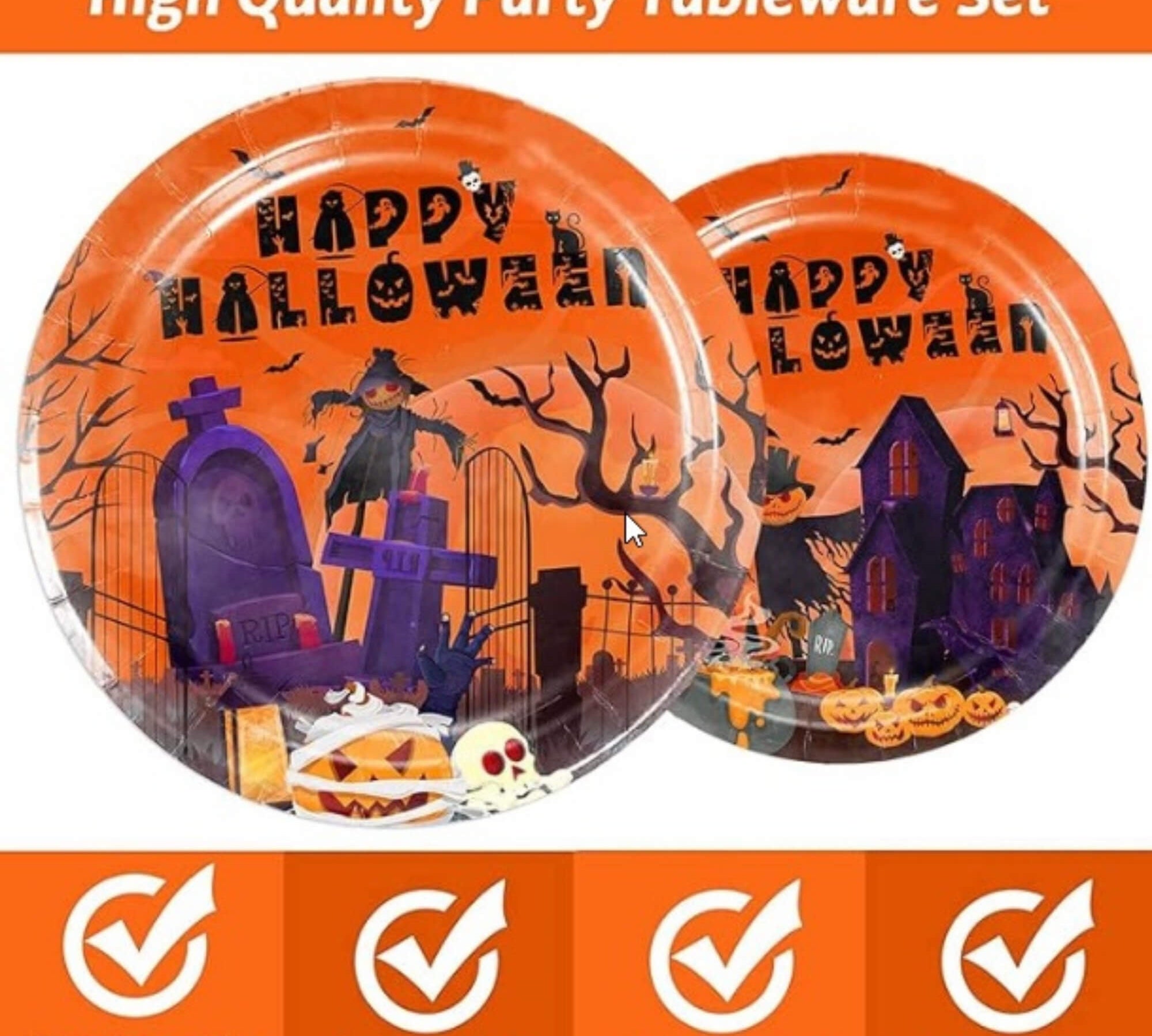 Halloween paper party plates