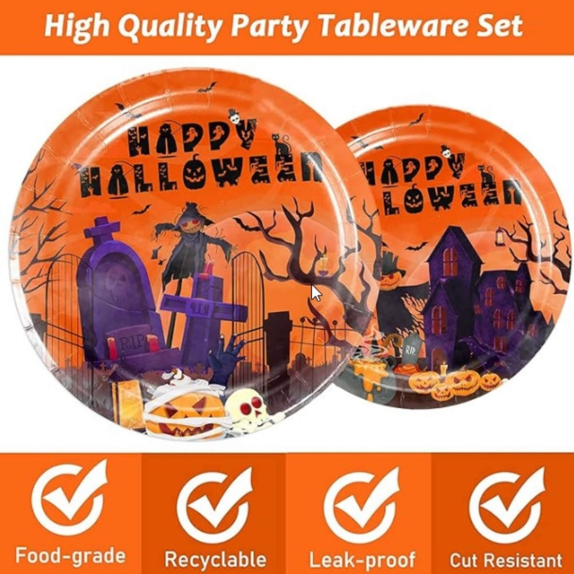 Halloween paper party plates