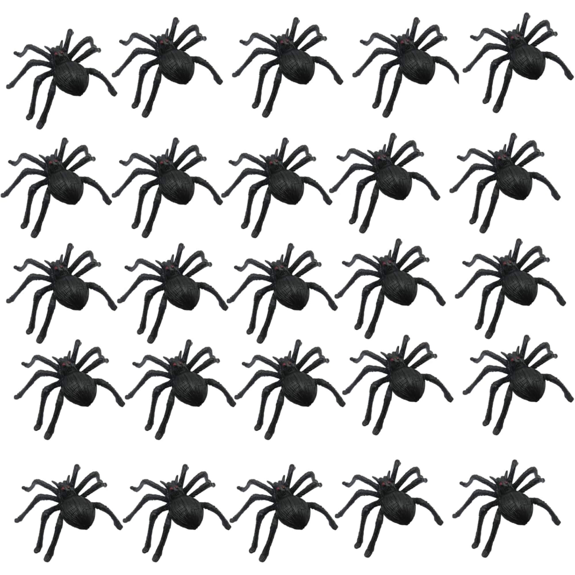 Plastic Halloween spider decoration, group display