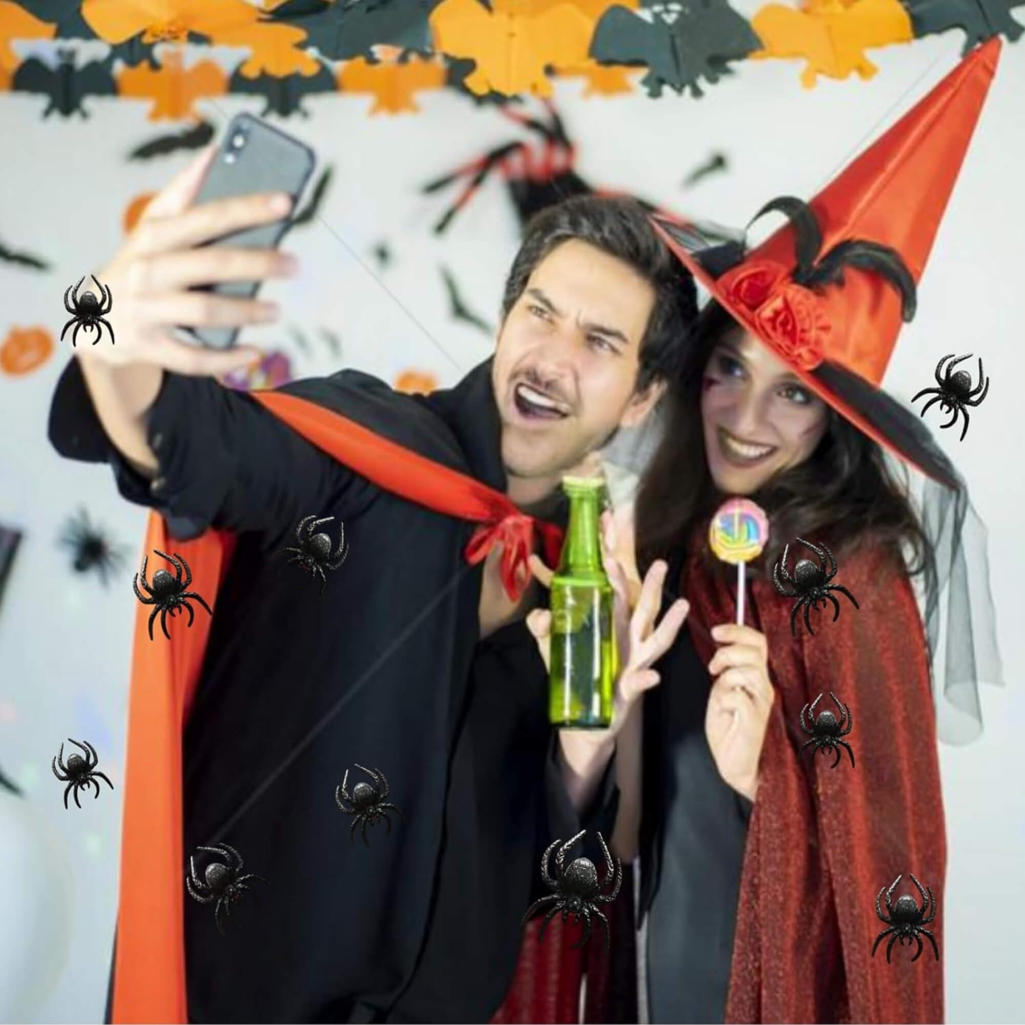 Plastic Halloween spider decoration, lifestyle photo