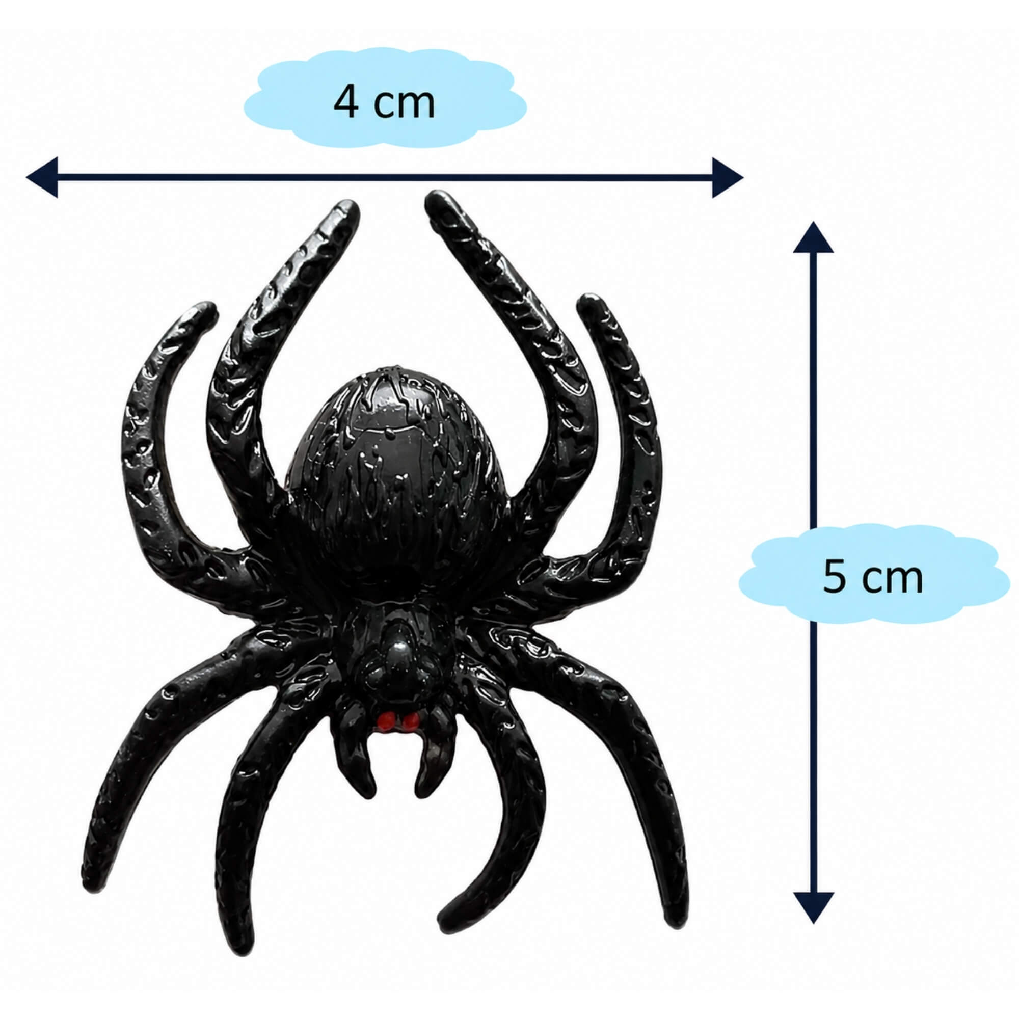 Plastic Halloween spider decoration, size guide