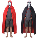 Red and black Halloween cloak costume, front view