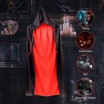 Red and black Halloween cloak costume, lifestyle scene