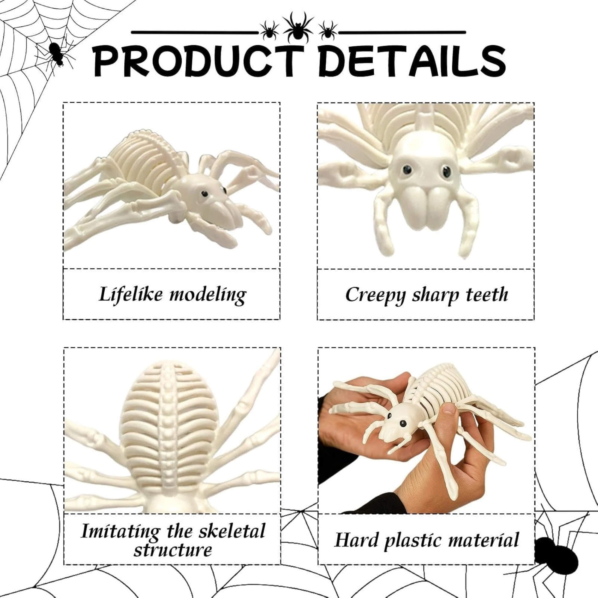 Skeleton spider Halloween decoration prop, product details