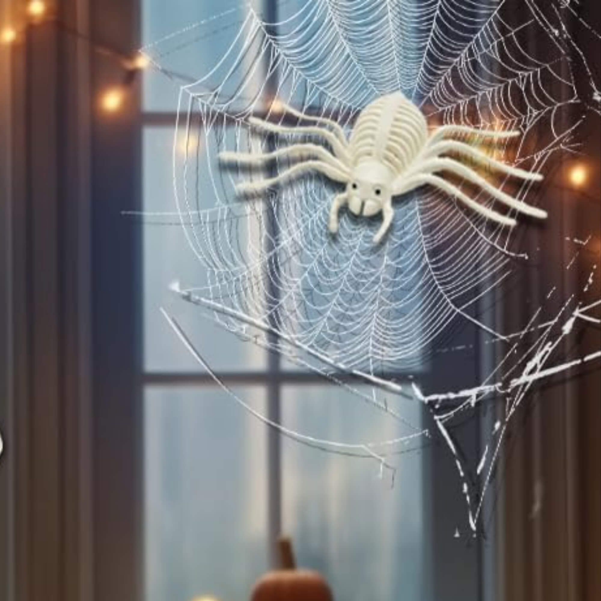Skeleton spider Halloween decoration prop, with spider web prop