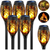 Solar-powered Halloween tiki torch garden light