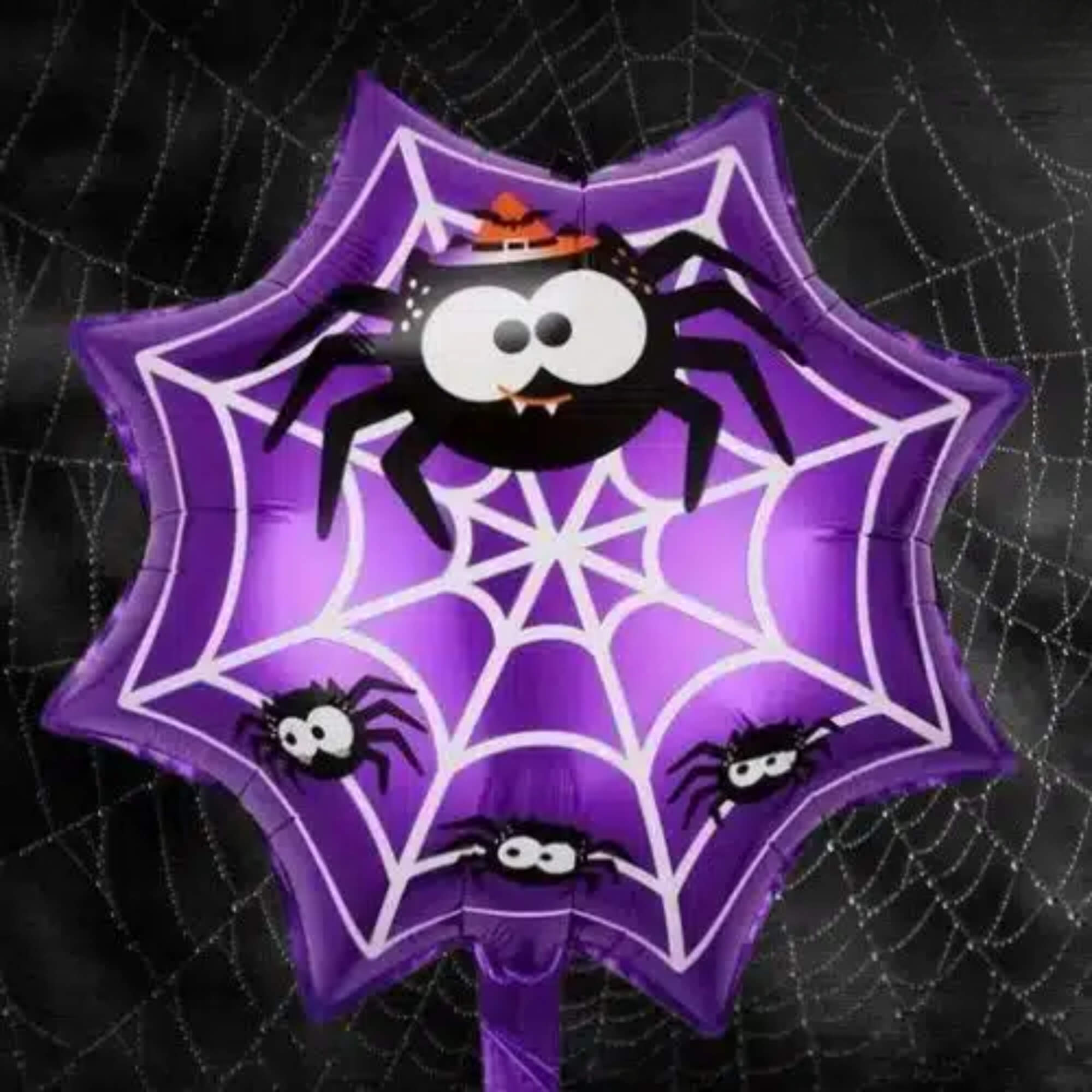 Spider design foil balloon Halloween decoration, spider web design