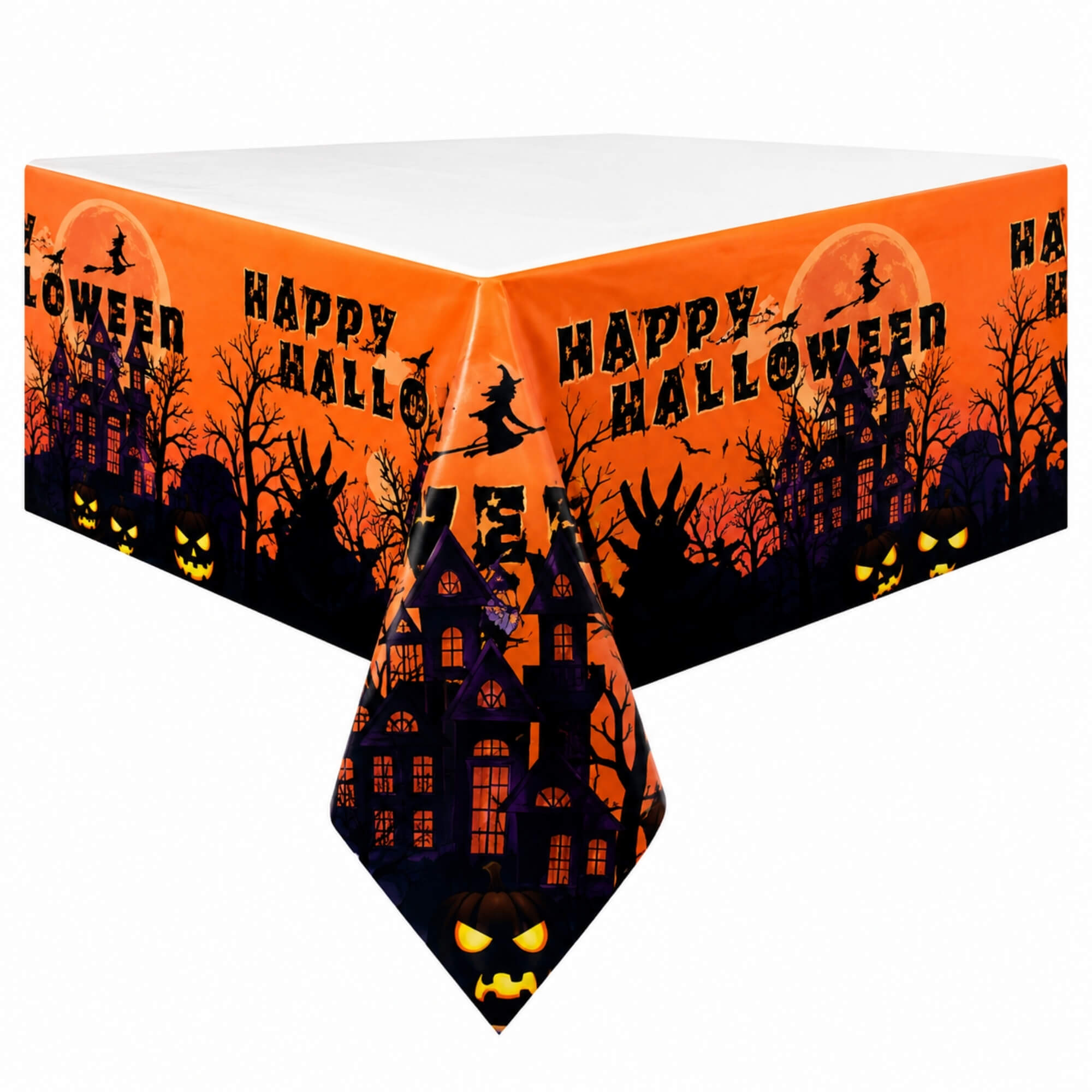 Halloween party tablecloth, corner detail