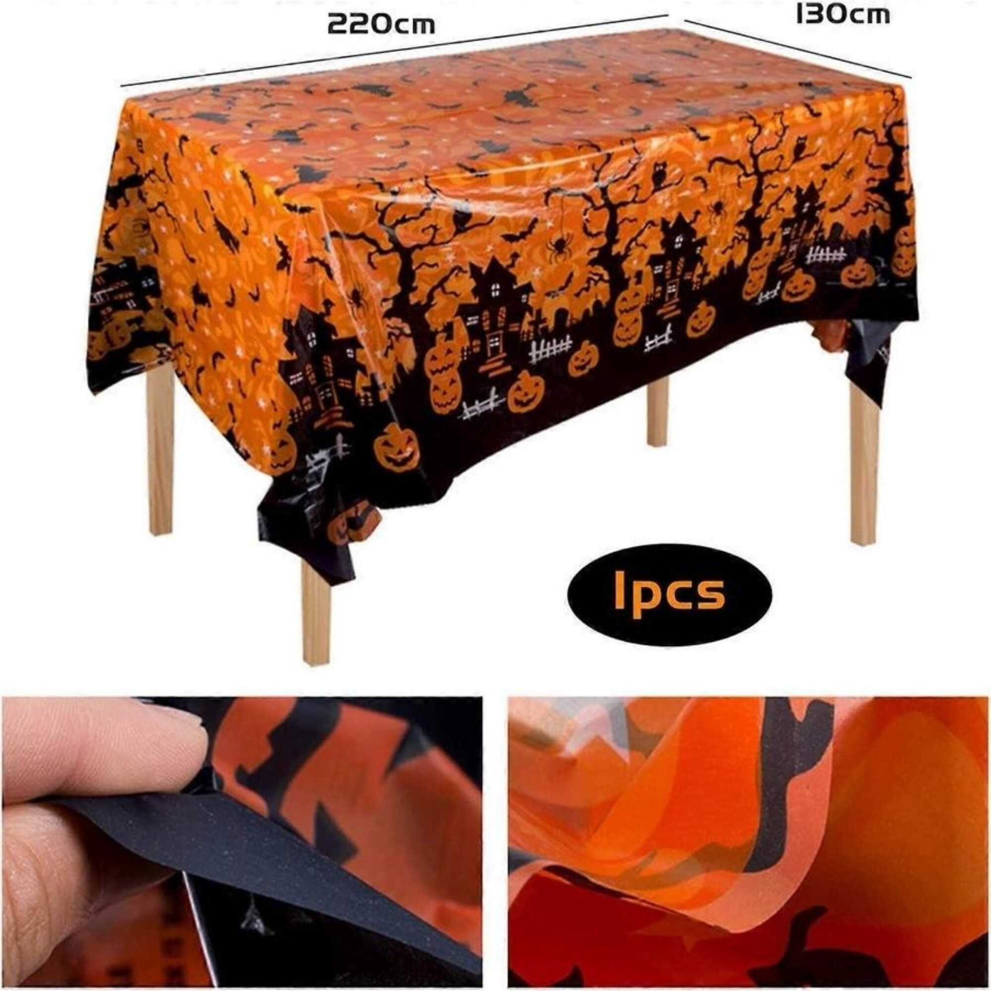 Halloween party tablecloth, size guide