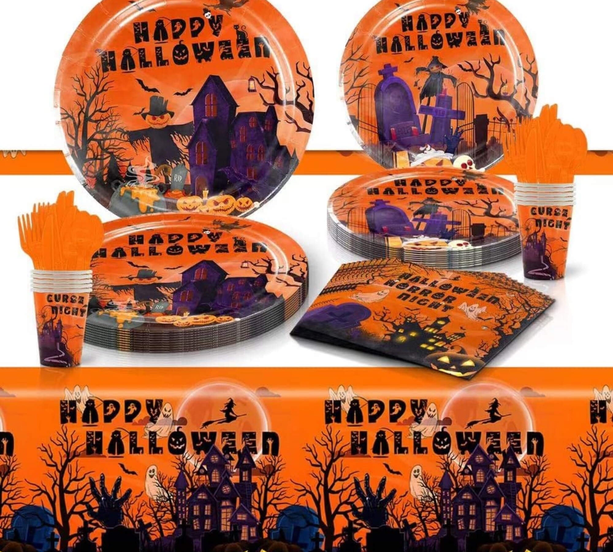 Halloween party tableware set, alternate photo