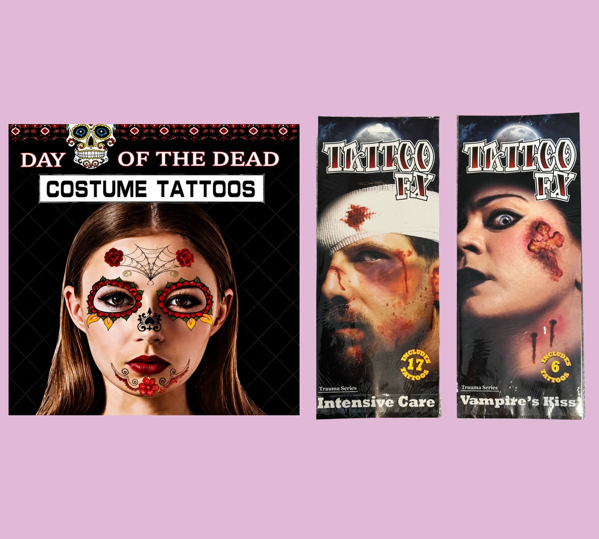 Halloween temporary tattoos, full set