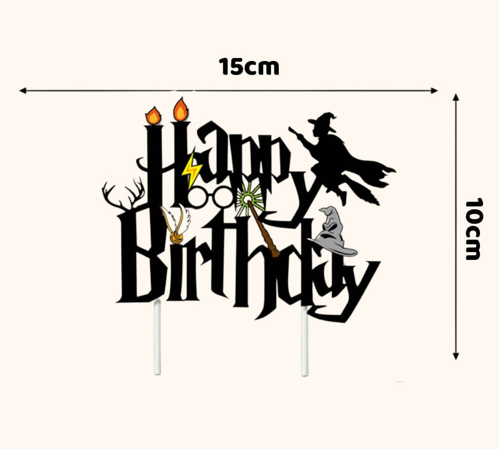 Harry Potter wizard-themed cake topper