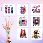KPop Demon Hunters temporary tattoos, design examples with size guide