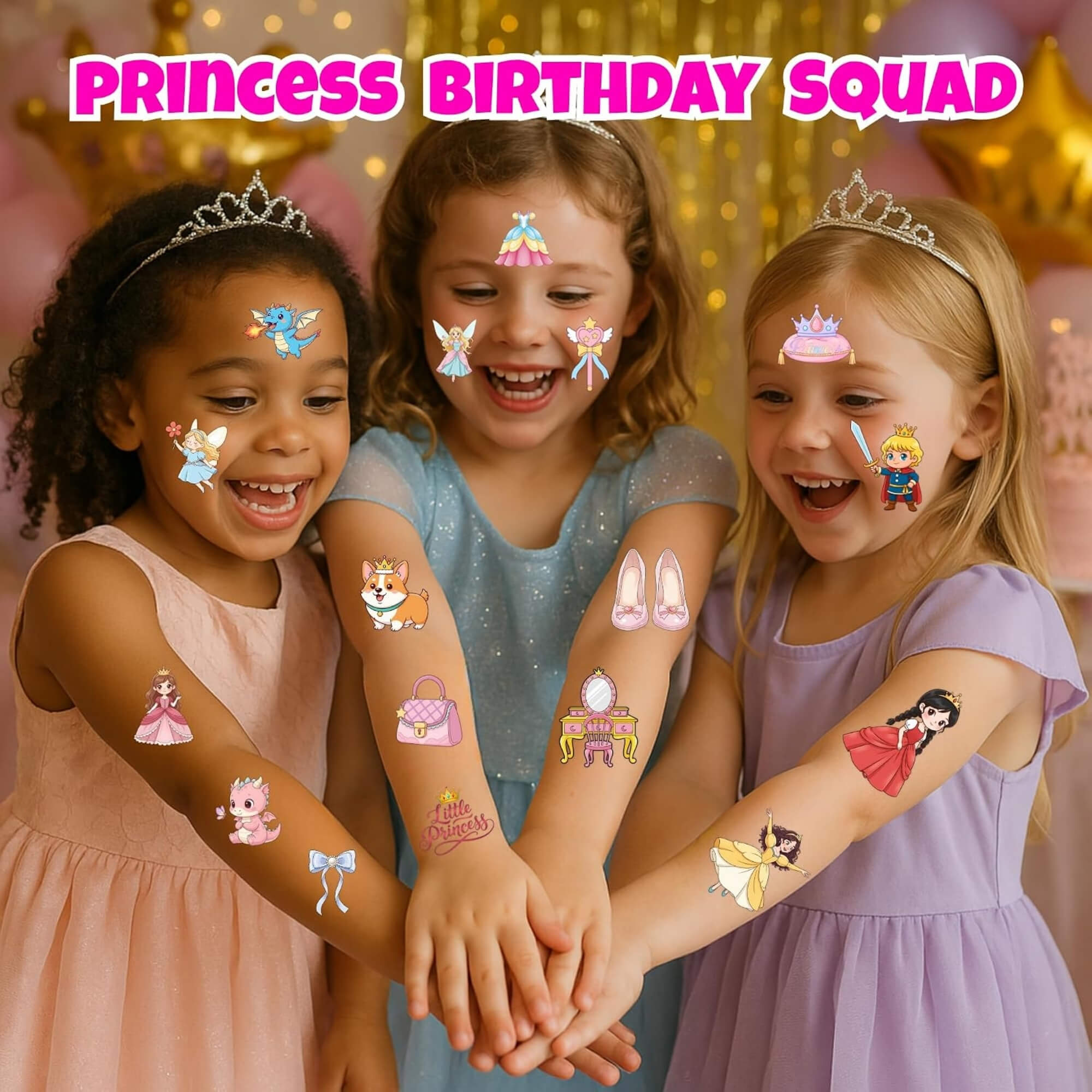 Princess temporary tattoos, friends together