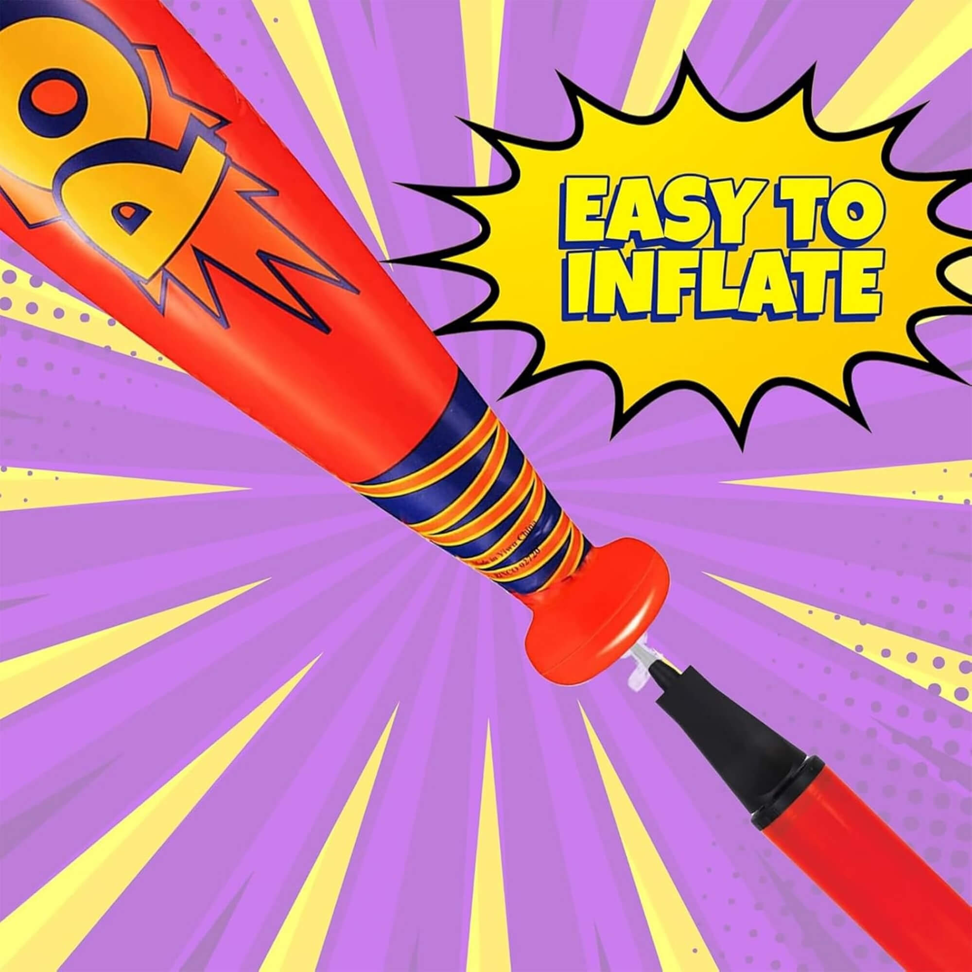 Superhero inflatable bats, easy to inflate