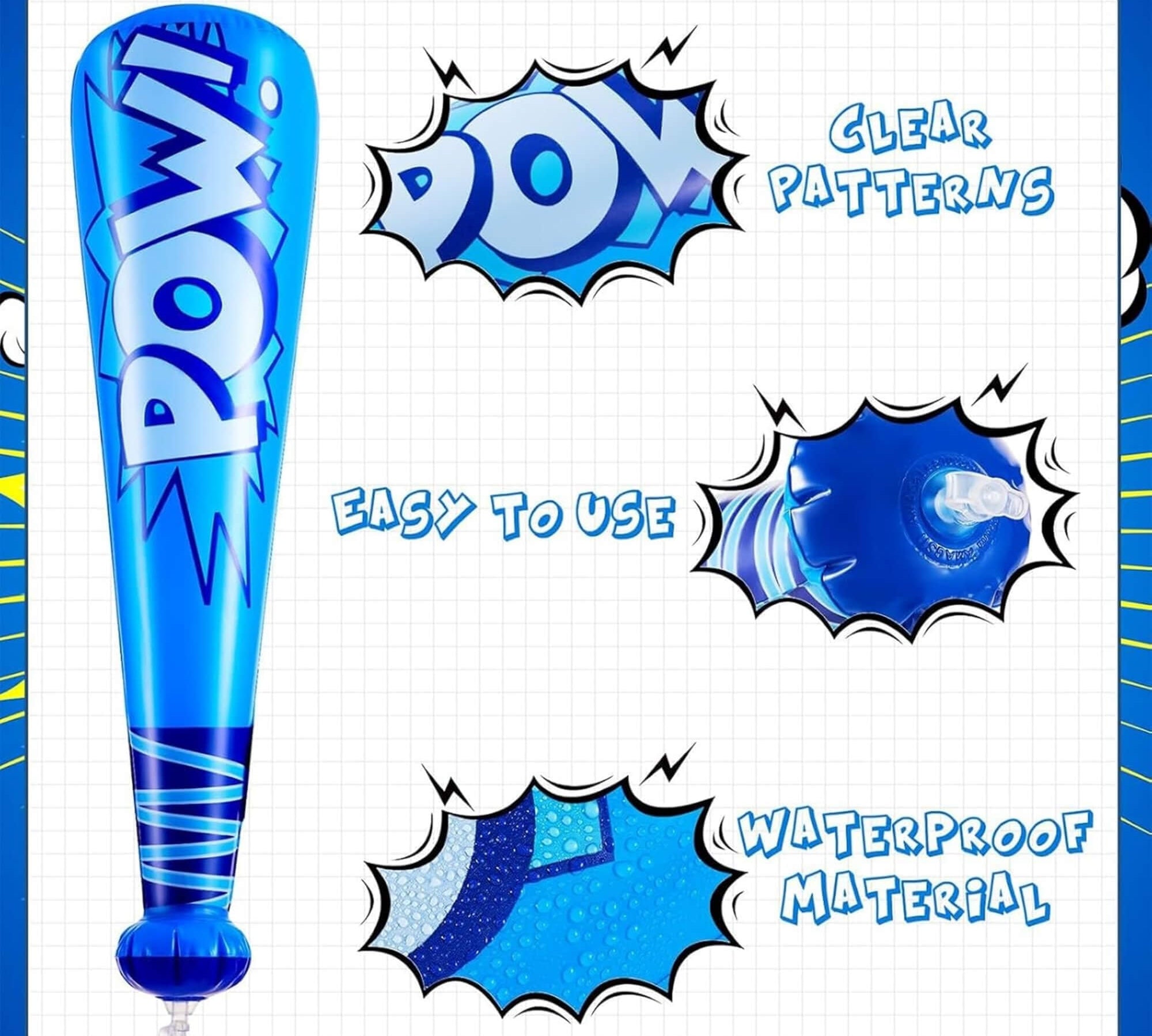 Superhero inflatable bats, product features